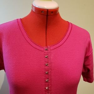 NWOT 100% Cotton Hot Pink Short Sleeves Shirt